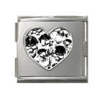 Halloween Grunge Skulls Mega Link Heart Italian Charm (18mm)