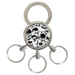 Halloween Grunge Skulls 3-Ring Key Chain