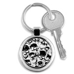 Halloween Grunge Skulls Key Chain (Round)