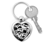 Halloween Grunge Skulls Key Chain (Heart)