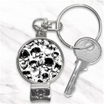 Halloween Grunge Skulls Nail Clippers Key Chain