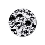 Halloween Grunge Skulls Rubber Coaster (Round)