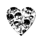 Halloween Grunge Skulls Magnet (Heart)