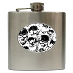 Halloween Grunge Skulls Hip Flask (6 oz)