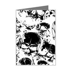 Halloween Grunge Skulls Mini Greeting Card