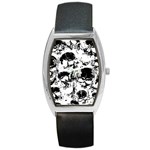 Halloween Grunge Skulls Barrel Style Metal Watch