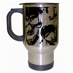 Halloween Grunge Skulls Travel Mug (Silver Gray)