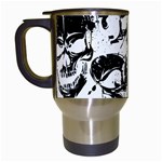 Halloween Grunge Skulls Travel Mug (White)