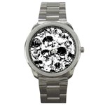 Halloween Grunge Skulls Sport Metal Watch