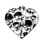 Halloween Grunge Skulls Dog Tag Heart (One Side)