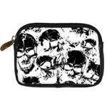 Halloween Grunge Skulls Digital Camera Leather Case