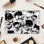 Halloween Grunge Skulls Cosmetic Bag (Large)