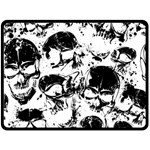 Halloween Grunge Skulls Fleece Blanket (Large)