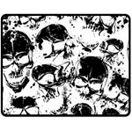 Halloween Grunge Skulls Fleece Blanket (Medium)