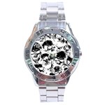 Halloween Grunge Skulls Stainless Steel Analogue Watch