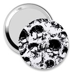 Halloween Grunge Skulls 3  Handbag Mirror