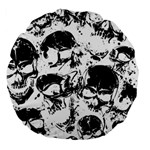 Halloween Grunge Skulls Large 18  Premium Round Cushion 