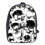 Halloween Grunge Skulls School Bag (XL)