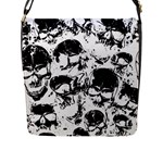 Halloween Grunge Skulls Flap Closure Messenger Bag (L)