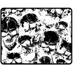 Halloween Grunge Skulls Double Sided Fleece Blanket (Medium)