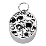 Halloween Grunge Skulls Silver Compass (Mini)