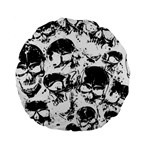 Halloween Grunge Skulls Standard 15  Premium Flano Round Cushion 