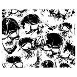 Halloween Grunge Skulls Double Sided Flano Blanket (Medium)