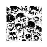 Halloween Grunge Skulls Small Satin Scarf (Square)