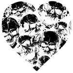 Halloween Grunge Skulls Wooden Puzzle Heart