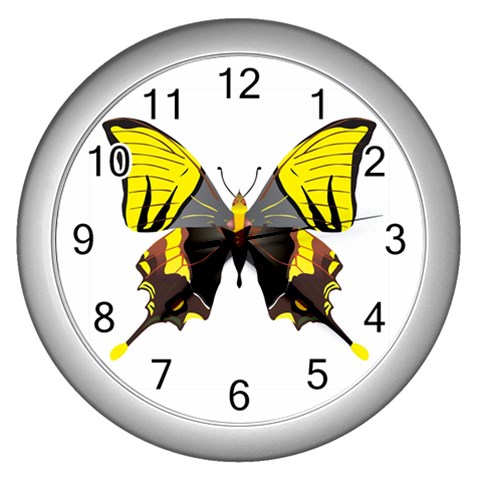 Butterfly M2 Wall Clock (Silver) from ArtsNow.com Front