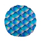 Mermaid Tail Blue Standard 15  Premium Round Cushion 