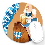 oktoberfest blonde beer girl Round Mousepad