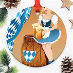 oktoberfest blonde beer girl Ornament (Round)