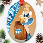 oktoberfest blonde beer girl Ornament (Oval)