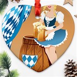 oktoberfest blonde beer girl Ornament (Heart)