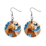 oktoberfest blonde beer girl 1  Button Earrings