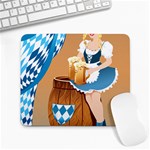 oktoberfest blonde beer girl Large Mousepad