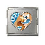 oktoberfest blonde beer girl Mega Link Heart Italian Charm (18mm)