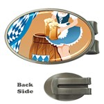 oktoberfest blonde beer girl Money Clip (Oval)