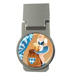 oktoberfest blonde beer girl Money Clip (Round)