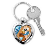 oktoberfest blonde beer girl Key Chain (Heart)