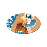 oktoberfest blonde beer girl Sticker (Oval)