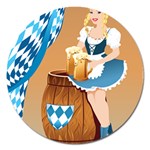 oktoberfest blonde beer girl Magnet 5  (Round)