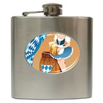 oktoberfest blonde beer girl Hip Flask (6 oz)