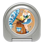 oktoberfest blonde beer girl Travel Alarm Clock