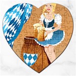 oktoberfest blonde beer girl Jigsaw Puzzle (Heart)