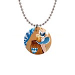 oktoberfest blonde beer girl 1  Button Necklace