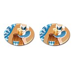 oktoberfest blonde beer girl Cufflinks (Oval)