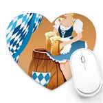 oktoberfest blonde beer girl Heart Mousepad