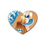 oktoberfest blonde beer girl Rubber Coaster (Heart)